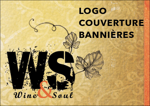 Créations du logo, de la carte des vins et des bannières événementielles.